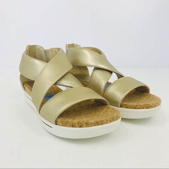 Adrienne Vittadini Shoes - Adrienne Vittadini Claud Sandal Gold Wedge Comfort